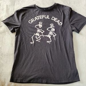 Grateful Dead Dancing Skeletons Gray Tshirt With Graphics Kids Size Large